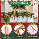 2 x Camel Velvet Bows for Christmas Tree 24 Pcs: Vintage Velvet Ribbon Bows for Tree Wreath Garland Gift Wrapping Decor - Small Christmas Tree Bows for Home Holiday Xmas Decoration (5"x7", 3/8" Width)