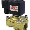 AceCrew Brass Solenoid Valve NPT 3/4 inch, 12VDC Normally Closed - flow valve for gas, fluid, air