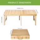 Foldable Boho Wooden Picnic Table, No Assembly Required Portable Outdoor Indoor Low Picnic Table for Floor Seating, Beach, Camping, BBQ, Backyard, 48" x 24", Seats 46 People
