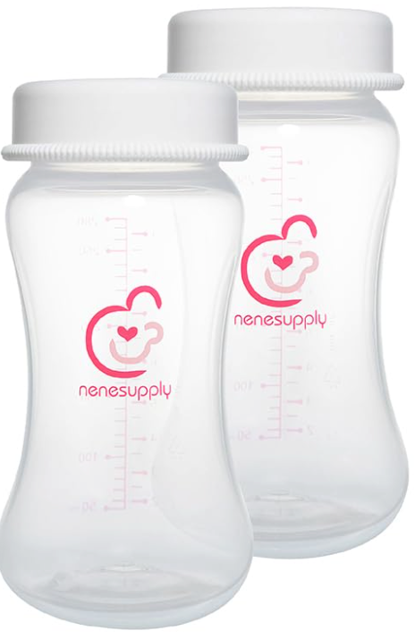 Nenesupply 9oz 2 Count Wide Neck Mouth Breastmilk Storage Bottle Breast Pump Bottles Use for Pumping with Spectra S1 S2 9 Plus Breast Pumps. Replace Spectra Bottles for Pumping Breastmilk Collection