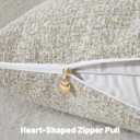 FUTEI Cream Chenille Decorative Throw Pillow Covers 18x18 Inch Set of 2,Soft Chenille Jacquard Textured Cushion Case,Modern Home Decor for Couch Living Room