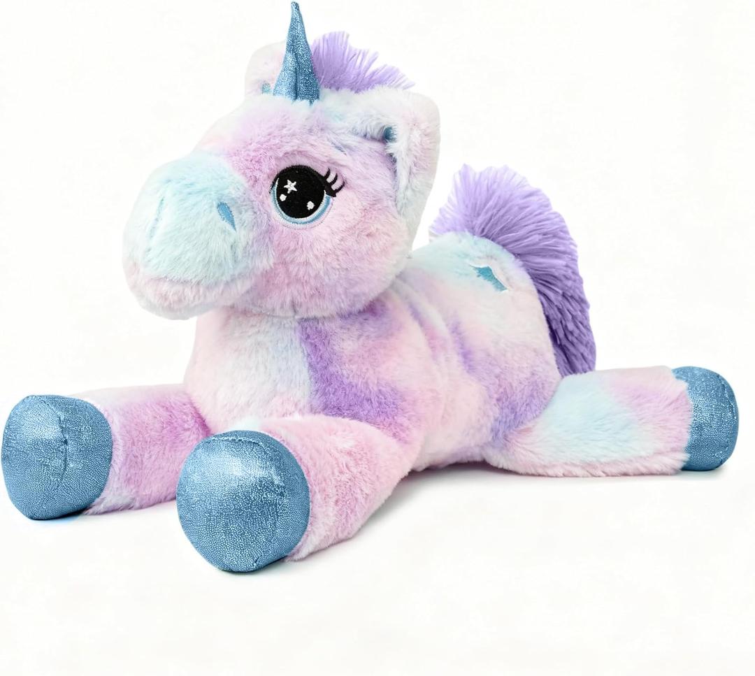 Small Stuffed Unicorn Animal Purple Rainbow Plush Little Fluffy Gifts for Kids Girls Boys Girlfriend for Birthday Christmas 15 inch