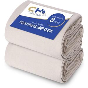 Canvas Painters Drop Cloth (Size 6 x 9 Feet - Pack of 2) - Pure Cotton Paint Drop Cloth for Painting, Curtains, Furniture & Floor Protection - All Purpose Thick Canvas tarp with Double Stitched Edges