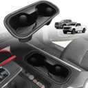 Muslogy Center Console Cup Holder Inserts Compatible with 2022-2024 2025 Chevy Silverado & GMC Sierra Accessories Middle Console Drink Holder TPE Organizer Non-Slip Drink Stopper(Bucket Seat Only)