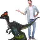 4 ft Life Size Dilophosaurus Cardboard Standup Cutout Jurassic Birthday Party Decoration Photo Prop PVC Cutout Dinosaur Theme Party Photo Prop for Animal Jurassic Theme Supply
