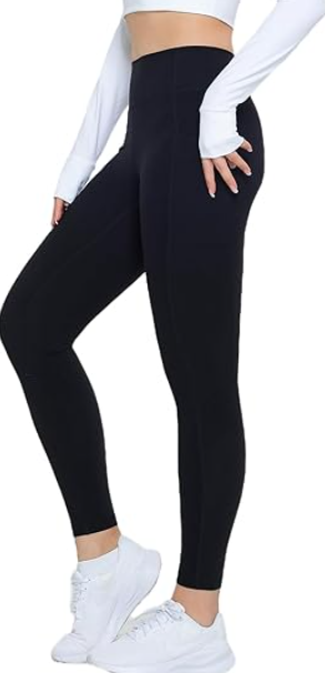 High Waist Yoga Leggings for Women, Non See Through Workout Leggings, Sports Fitness Pants for Gym Casual Outfits (Large, Black)
