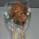 HollyHOME Stick Horse Plush Handcrafted Hobby Horse on a Stick with Wood Wheels Real Pony Neighing and Galloping Sounds for Kids Toddlers Dark Brown 36 Inches(AA Batteries Required)