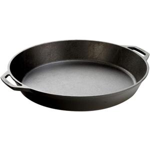 Lodge 17 Inch Pre-Seasoned Cast Iron Skillet - Dual Assist Handles - Use in the Oven, on the Stove, on the Grill, or Over a Campfire - Black