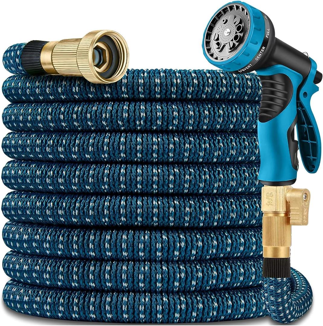 100 ft Expandable Garden Hose - Lightweight, Ultra Flexible, Durable, Kink-Free Expanding Garden Hoses - RV, Marine and Camper Heavy Duty Water Hose