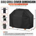 i COVER Grill Cover, 50 inch BBQ Grill Cover for Outdoor Grill, Waterproof BBQ Cover, Fade Resistant Barbecue Gas Grill Covers for Weber, Char-Broil, Nexgrill and More