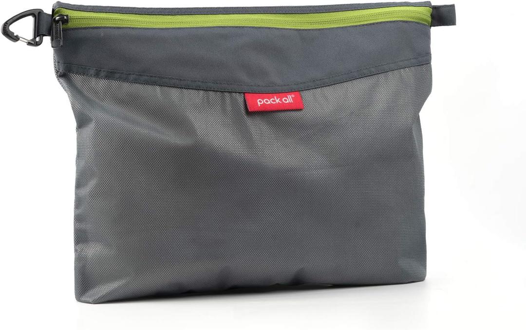 pack all Water-resistant Material Zipper Pouch, Mesh Zipper Bags for Storage, Travel, Office (Gray, Large) (Grey)