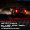 WM-JLT01RB R & L Red LED Tail Lights with Blind Spot Plug and Bracket Compatible with 2018–2024 Jeep Wrangler JL,Turn Signal Brake Running Reverse Side Marker Light