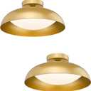 Kudos Gold Flush Mount Ceiling Light 2-Pack, 16 Inch LED Ceiling Light Fixtures, 24W/1300Lm Light Fixtures Ceiling Mount, 5CCT Adjustable,KDCL02-GD-2PK
