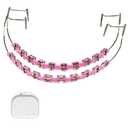 1 Pack Temporary fake braces clip on brackets for adults teeth props for dental students Tooth Decoration Orthodontist Explain Props with Metal Wires Metal Bracket Halloween Tooth Decorations(Pink)