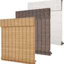 SEEYE Cordless Bamboo Blinds - Light Filtering Roller Shades, Natural Roman Blind, Easy to Install for Windows, Patio, Bedroom - 34" W x 64" H