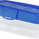 Storex Pencil Case, 8.38 x 5.63 x 2.5 Inches, Opaque Blue, Box of 12 (61623A12C)