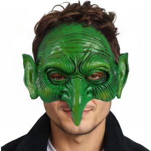 VZQI Green Goblin Mask Halloween Witch Mask Masquerade Scary Zombie Half Face Cosplay Costume