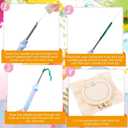 Hahafelt 6 Pcs Punch Needle Coaster Kit for Beginners Apple Patterns Teacher Appreciation Gift Embroidery Craft Supplies with Yarns Tool Adhesive Felt Embroidery Hoop Instruction Holder for DIY Craft