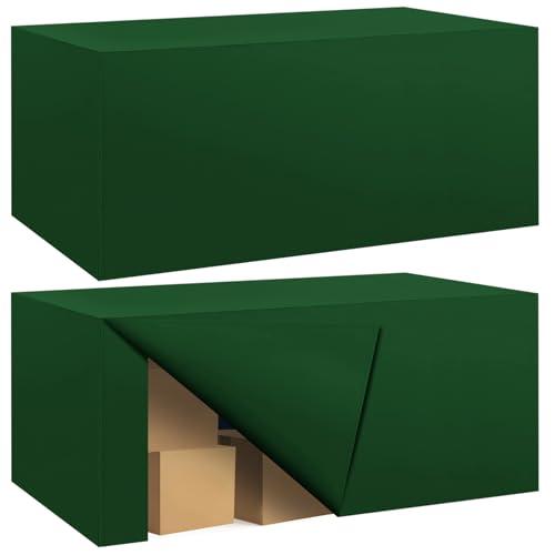 Ascoza 2 Pack Fitted Tablecloth for 8 Foot Rectangle 96 x 30 Inch Hunter Table Covers Water Resistant Polyester Cloth for Folding, Parties,Display, Trade Show (Hunter)