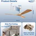 Depuley Ceiling Fan Without Light: 52 Inch 3 Plastic Wood Color Blade