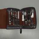 FAMILIFE Manicure Set, Nail Clippers Set Professional Manicure Kit 11 in 1 Stainless Steel Pedicure Tools Nail Kit Mens Grooming Tool with Portable Leather Travel Case Dark Violet Birthday Gifts (Purple)