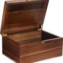 Large Wooden Keepsake Box - Wood Storage Box Decorative Boxes with Lid for Storing Keepsake Memory Gift, 12.5 IN Decorative Boxes for Home Decor-WB004-240303 (Brown, 12.5 x 9.4 x 6.1 IN)