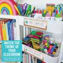 Hadley Designs Desk Name Tags for Classroom - 25 Student Desk Name Plates for Classroom Decor, 9x3 Smiley Nametags Cubby Labels Teacher Supplies, 1st 2nd 3rd Grade Kindergarten Preschool Must Haves