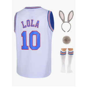 Mens #1 Bugs #10 Lola Jerseys Couples Halloween Costume Sets Space Basketball Jersey for Women  Size S