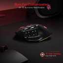 Redragon M811 PRO Wireless MMO Gaming Mouse, 15 Programmable Buttons RGB Gamer Mouse w/Ergonomic Natural Grip Build, 10 Side Macro Keys, Software Supports DIY Keybinds & Backlit