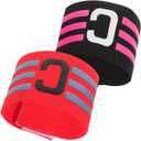 Colorful Soccer Captain Armband for Adults Durable Nylon Football Arm Bands Comfortable Fit for Team Sports Black Red