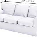 Sofa Covers Compatible with IKEA Ektorp 3 Seat Sofa Slipcovers (Polyester Flax Light Gray, Ektorp Sofa)