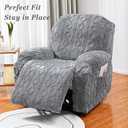 JOKIVTOU Recliner Chair Covers 4-Pieces Reclining Chair Slipcovers with Pocket& Elastic Bottom, Soft Feel Fitted Lazy Boy Sofa Couch Cover Washable, Stretch Recliner Furniture Protector