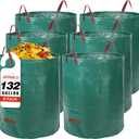 Joyhalo Reusable Yard Waste Bags -132 Gallon, 6 Pack, Heavy Duty with Gardening Gloves & 4 Handles, Standable, Camping & Recycling