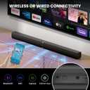 MZEIBO Sound Bar for Smart TV80W Detachable Bluetooth Soundbar with Powerful Bass, 2-in-1 Home Theater Audio System, ARC/Optical/AUX Connectivity for TV/PC/Laptop/Game Console, Black