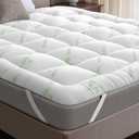 Ultra Soft King Mattress Topper - Viscose Made from Bamboo Mattress Pad for Back Pain Relief - Naturally Cooling for Hot Sleepers - Machine Washable