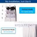 13 Inch White Heavy Duty Add-on Stackable Metal Hanger for Trousers Pants Skirt with Extra Strong Clips Pack of 10