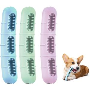 Bite and Brush Dog Chew ToysNew & Improved3-Pack Dental Chew Toy with Bristles for Teeth Cleaning, Tough Interactive Dog Toys to Keep Them Busy,Small Dog Toys for Puppy Teething &Training