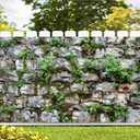 13 x 6 ft Stone Brick Wall Garage Door Backdrop, Vintage Textured Stone Rock Ancient Wall Overgrown Adventure Theme Garage Door Cover Decoration Indoor Outdoor Decor Banner Cover (N2245)