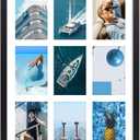 MEBRUDY 4x6 Collage Picture Frames with 15 Openings, 1 Pack Black Multi Photo Frames Display 4 x 6 Pictures with Mat for Wall Mounting, Aluminum Material