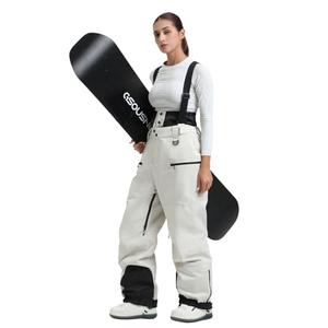 GSOU SNOW Womens Baggy Snowboard Pants Ski Bibs Snow Loose Overalls Waterproof Windproof Insulated Warm M