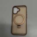 Magnetic for iPhone 16 Case with Ring Stand, Slim Translucent Matte Back Shockproof Phone Case for iPhone 16 6.1'', Bronze