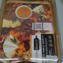 Farberware Build-A-Board Bamboo Cutting Board with Single Storage Compartment, Clear Locking Lid, Black Handles, Perfect for Charcuterie & Snacks
