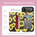 LETO for iPhone Air Wallet Case, Flip Folio Leather Kickstand | Card Slots Holder - Fashionable Flower Designs - Shockproof Protective Phone Cover for Women and Girls