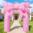 9FT Pink Bow Inflatable Arch Outdoor Decorations Giant Blow-up Bow Arch Built-in 5 LED Lights for Pink Birthday Party Decor Wedding Coquette Bachelorette Bridal Party Supplies Yard Garden Lawn