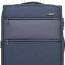 Kono 24 Inch Softside Expandable Checked Luggage with 8 Spinner Wheels TSA Lock Softshell Lightweight Business Travel Suitcase for Men and Women, Navy Blue