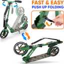 Hurtle Renegade Kick Scooter for Kids, Teenagers & Adults - 2-Wheel Folding Scooter with Adjustable T-Bar Handlebar - Alloy Anti-Slip Deck
