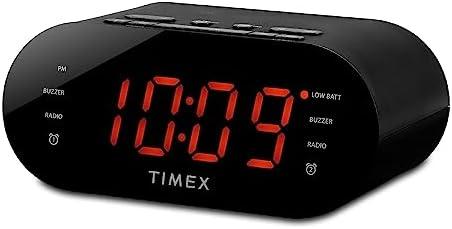 Timex T231G AM/FM Dual Alarm Clock Radio with 1.2-Inch Display and Line-in Jack (Gunmetal)
