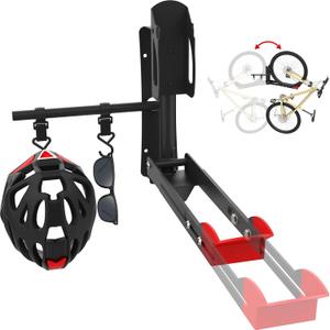 Bike Rack for Garage Bike Wall Mount, Bike Hanger for Garage, Swivel Bike Wall Mounted, Space Saving Wall Bike Rack, Vertical bike holder for indoor bicycle storage, Easy to Load and Unload