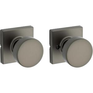 Kwikset Pismo Interior Square Passage Door Knob, Handle for Closet and Hallway Doors, Non-Locking Doorknob, Gunmetal (1 Pack)