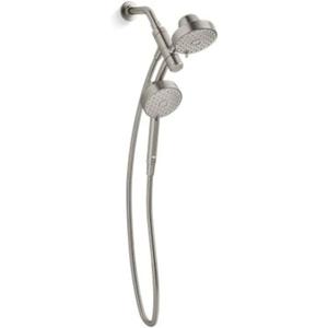 KOHLER 23218-BN Awaken 2-in-1 Multifunction Shower Combo Kit, Rotating Showerhead and Handshower Set, Vibrant Brushed Nickel